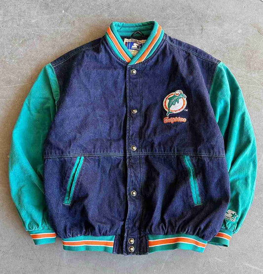 Starter Puffer Miami Dolphins Team Collection Jacket Size L