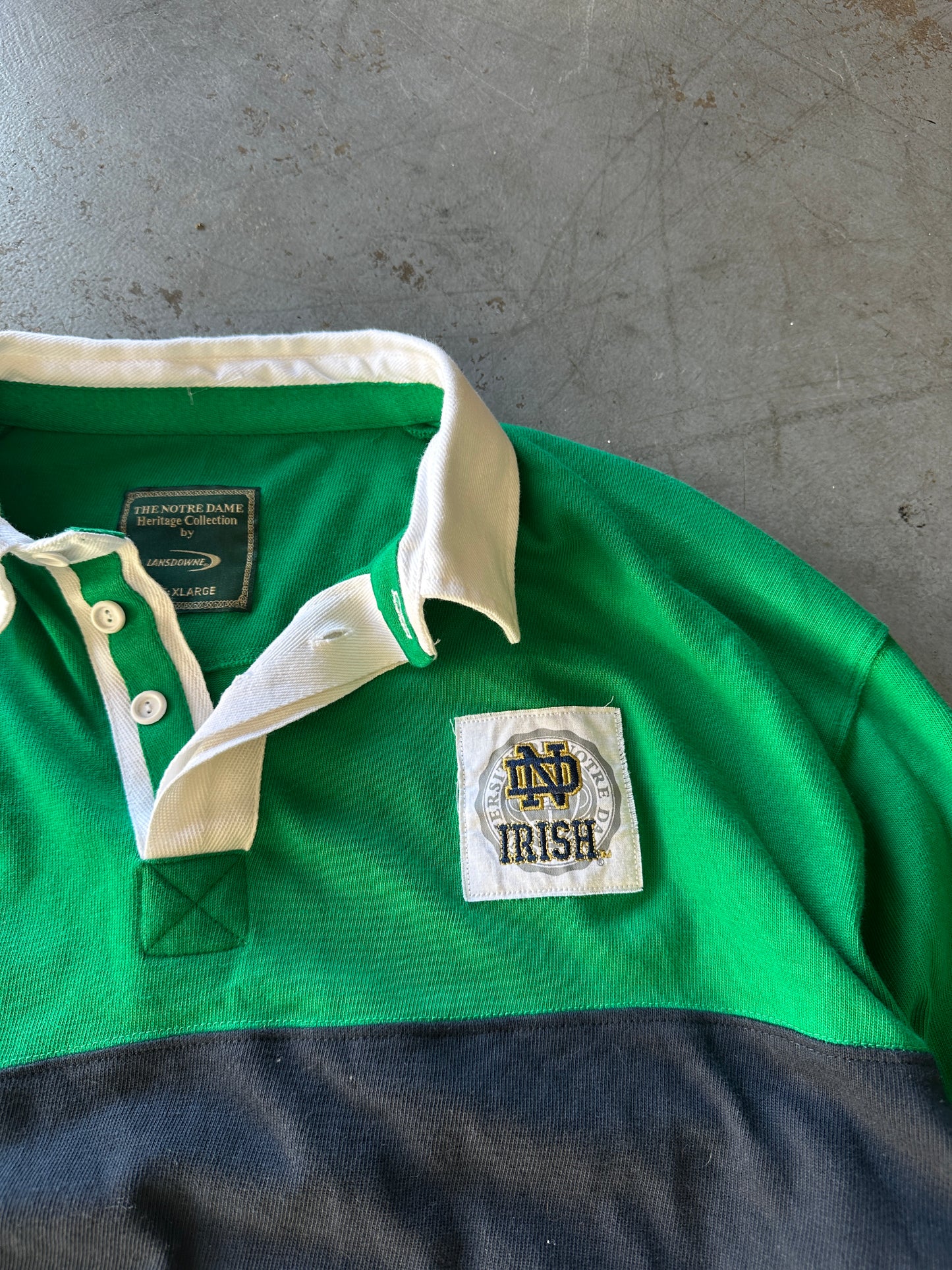 Notre Dame Rugby Longsleeve Polo T-shirt Size Men’s XL