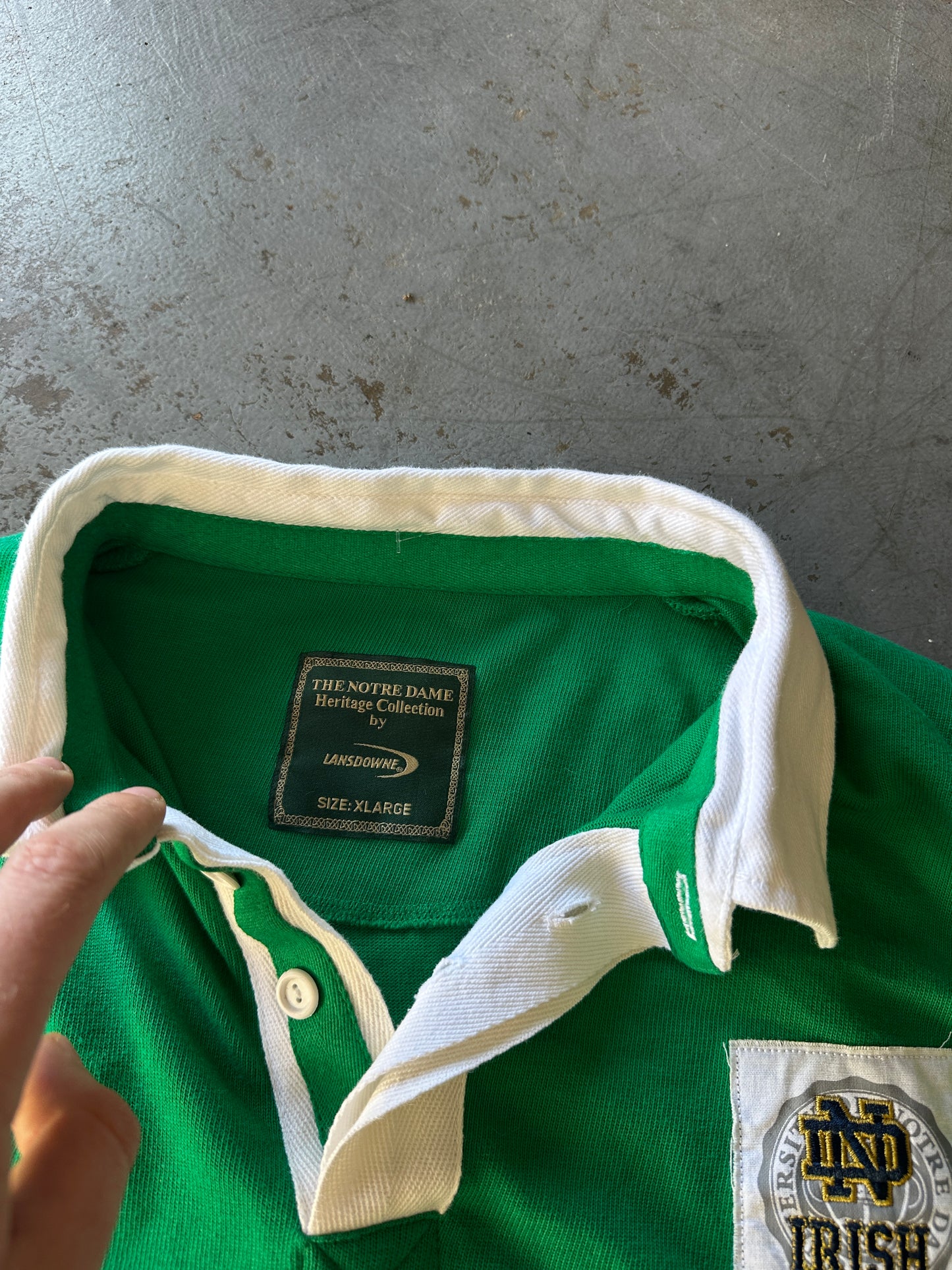 Notre Dame Rugby Longsleeve Polo T-shirt Size Men’s XL